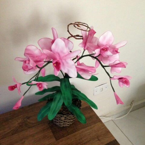 EVA flower arrangement imitating orchid