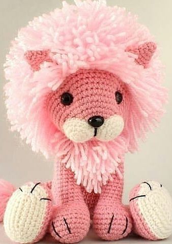 amigurumi - pink amigurumi lion