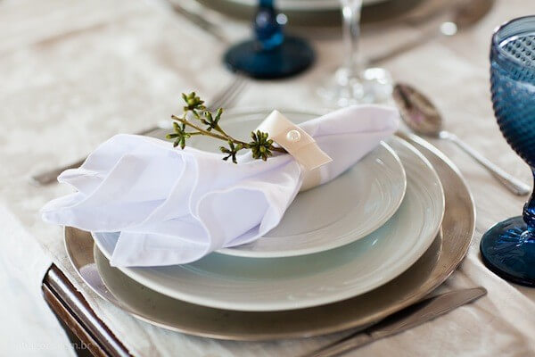 Classic wedding fabric napkin