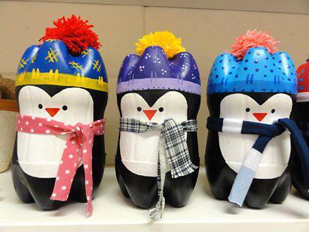How to make Christmas ornaments with PET bottle with penguin design