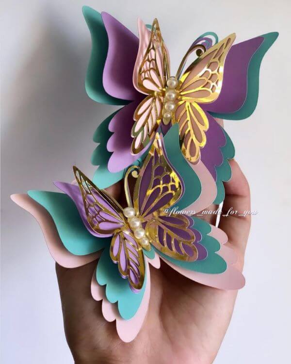 Mix colors when making 3D paper butterflies