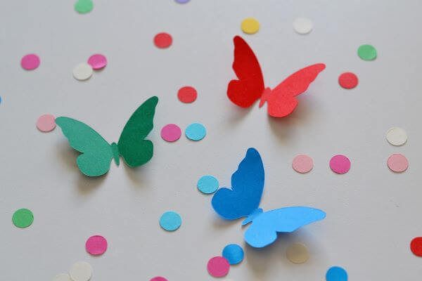 colorful paper butterflies are great to use in decorating