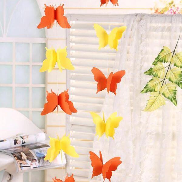 Yellow and orange paper butterfly