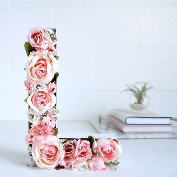 letters in mdf with flowers