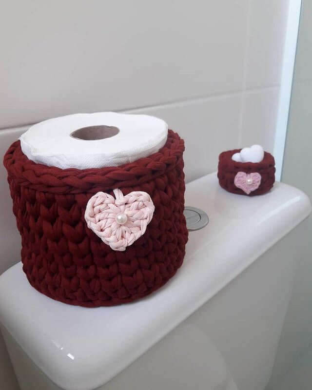 wine crochet toilet paper holder