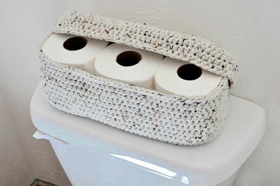 crochet toilet paper holder