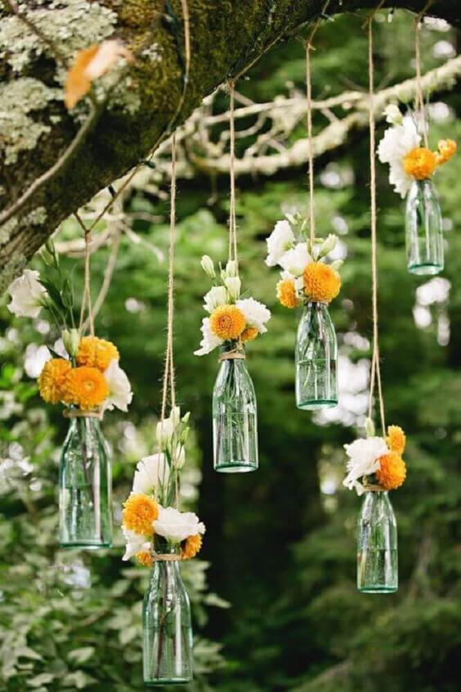 decoration with hanging bottles