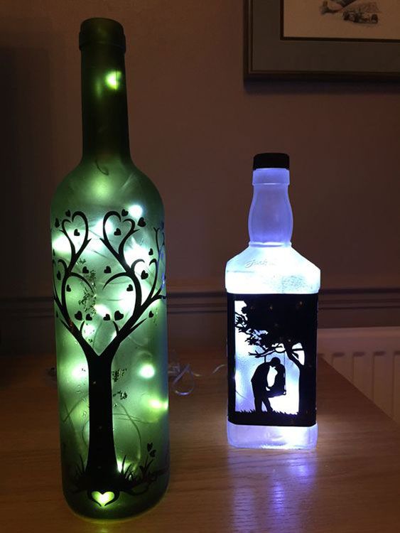 Decorated Bottles - lit bottles