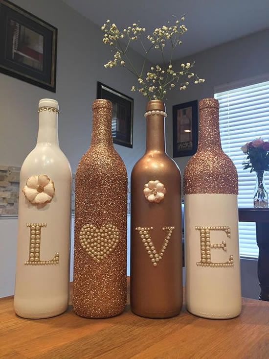 Decorated Bottles - Decorated Bottles for Christmas