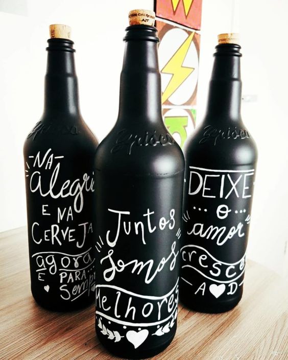 Decorated Bottles - bottles with phrases