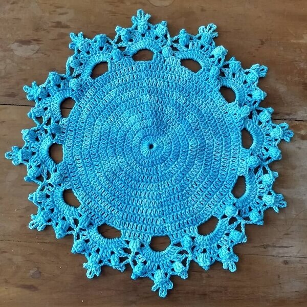Crochet turquoise sousplat