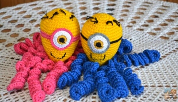 Minions crochet octopus