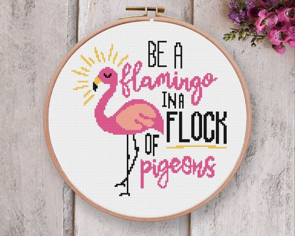 Flamingo cross stitch
