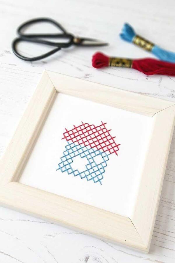 Frame with simple cross stitch