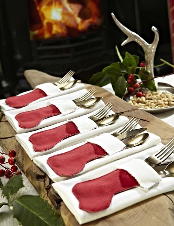 Fabric cutlery door model for Christmas decoration