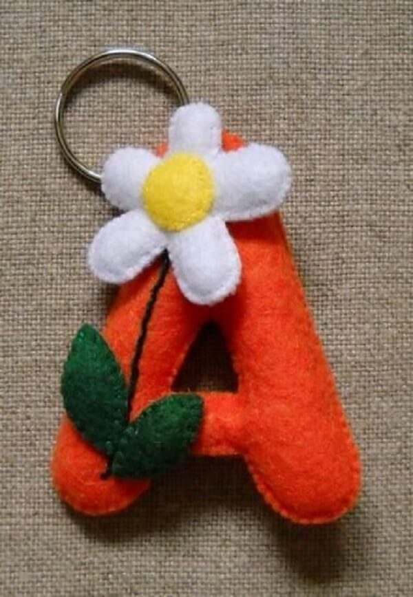 Felt keychain template with letter A