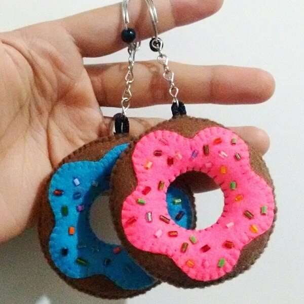 Donuts form beautiful keychains