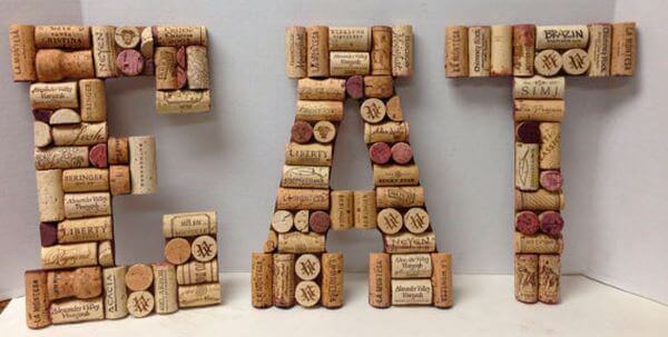 letter templates with wine corks