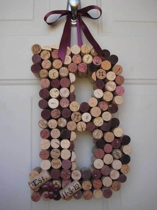 Letter templates for crafts with wine corks