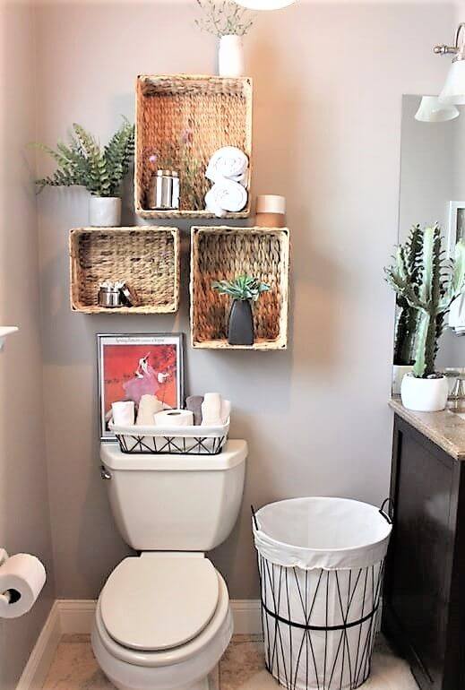 Bathroom niches made from crafts in general, such as organizing boxes
