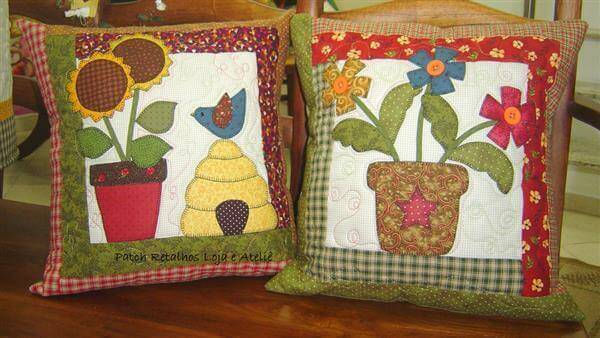 Crafts in general cushions with decorated fabrics