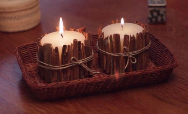 Crafts in general with candles and cinnamon