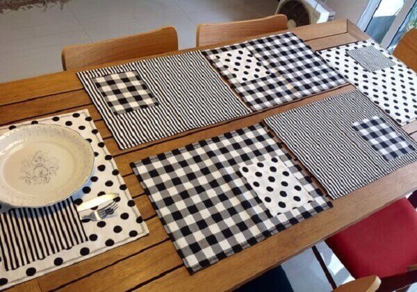 Crafts in general with white and black fabric