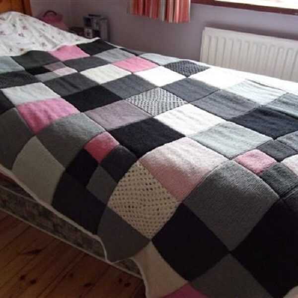 Pink and black patchwork