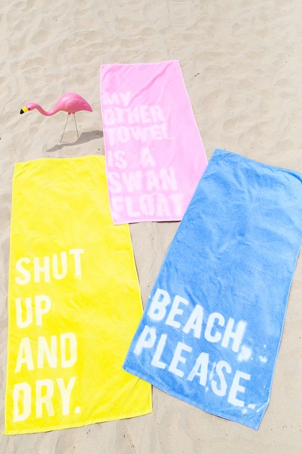 DIY customised towel with message
