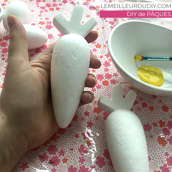 DIY Polystyrene Easter Carrot to decorate