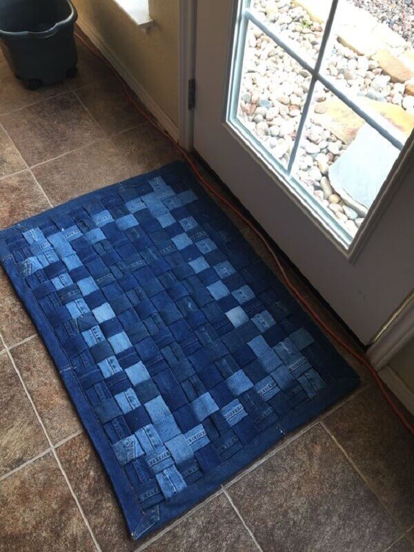 Jeans fabric retail rug for home entrance
