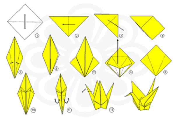Origami fácil passo a passo tsuru