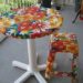 How to renovate a table with fabric