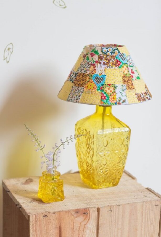 lampshade dome made with fabric scraps