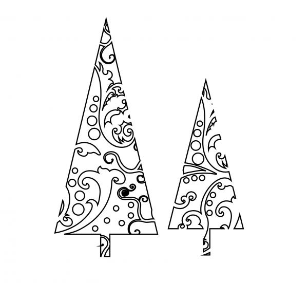 Christmas trees for coloring - Christmas tree for modern coloring