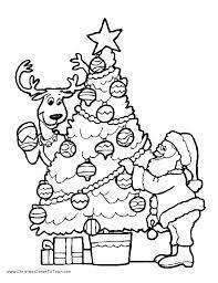 Christmas trees to color - Christmas tree with Santa Claus to color