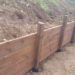 wood board retaining wall