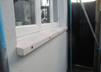 How do you fit a UPVC external window sill?