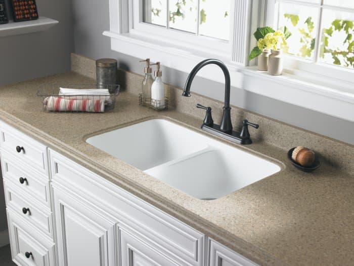 undermount kitchen sink with fauxet holes