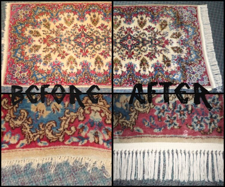 How do you fix a fringe on a Persian rug?