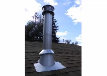 wood burning stove flue through flat roof