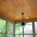 stained pine beadboard ceiling