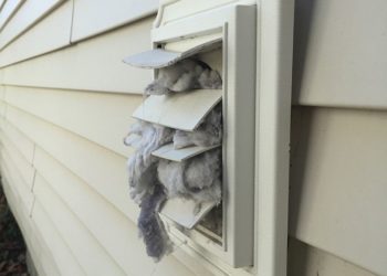 How do you cover an outside dryer vent?