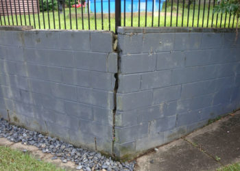 repair cracked brick retaining wall