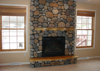 slate stone fireplace