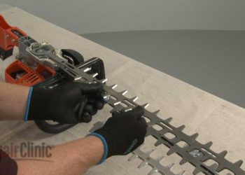 How do you change the blade on a Ryobi hedge trimmer?