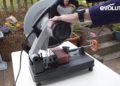 cutting bricks with a mitre saw