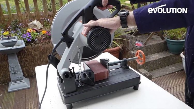 cutting bricks with a mitre saw