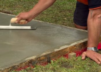 how to lay a small concrete pad