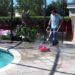 How do you pressure wash a pool?